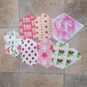 Baby Daulia Multi Print Bandana Bib Set of  7 New